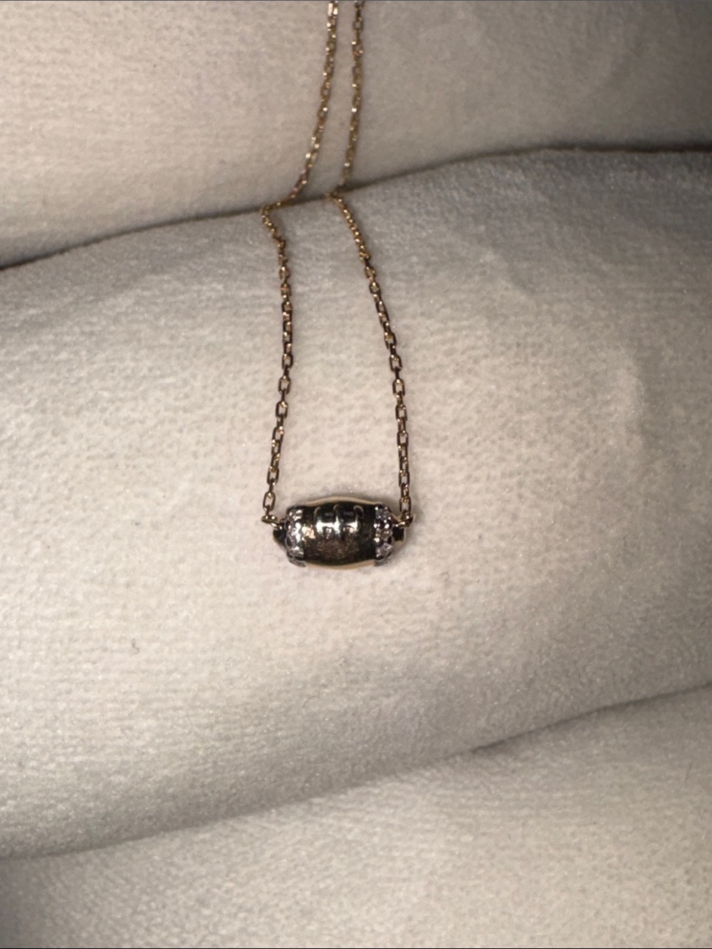 Kendra Scott 14k Gold and Diamond football Pendant Necklace - Picture 1 of 7